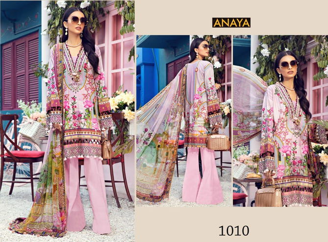 Agha Noor Aanaya Latest Fancy Festive Wear Pure Cotton Top And Bottom With Mal Mal Printed Dupatta Karachi Style Dress Materials 